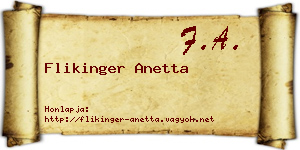 Flikinger Anetta névjegykártya